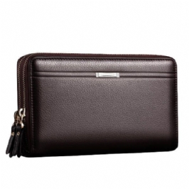 Miesten Clutch Wallet Vedenpitävä Business Long Vetoketjullinen Lompakon Puhelinteline