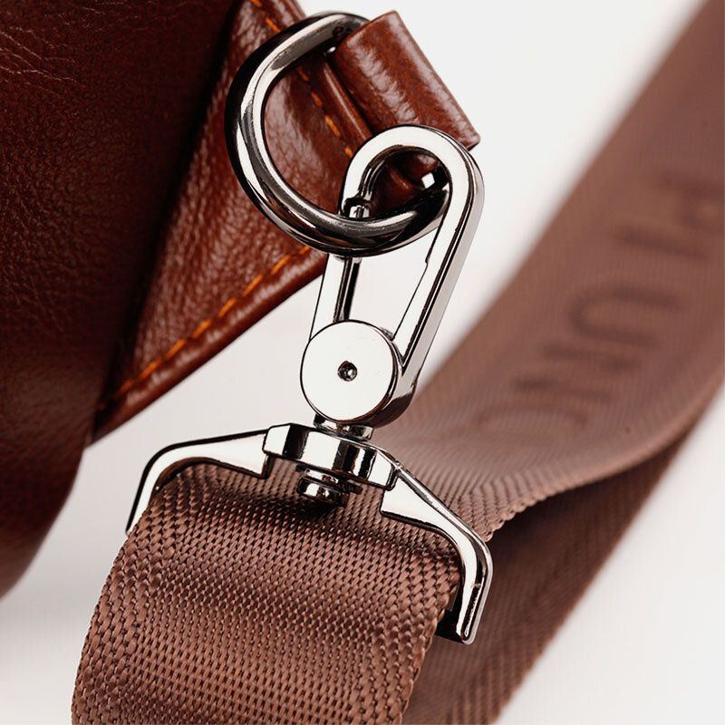 Miesten Ensimmäisen Kerroksen Lehmännahkainen Monitaskuinen Varkaudenesto Rintalaukku Vyötärölaukku Crossbody Olkalaukku