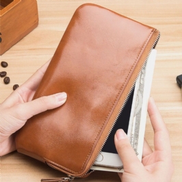 Miesten Muoti Pitkä Vetoketjullinen Lompakko Kytkimet Laukku Puhelinlaukku Business Bag