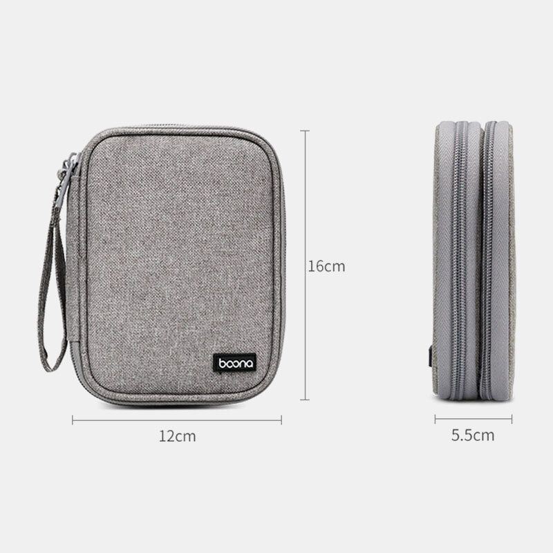 Miesten Oxford Suuren Kapasiteetin Vedenpitävä 2.5 Tuuman Mobiilikiintolevyn Suojakotelo Kannettava Kaksinkertainen Säilytyslaukku Power Bank -laukku Kytkinlaukut