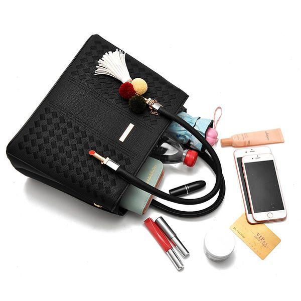 2 Päätaskua Naisten Pu-nahkainen Rento Käsilaukku Crossbody Laukku