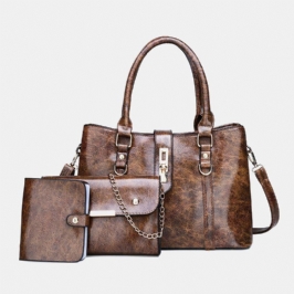 3 Kpl Naisten Rento Suuri Kapasiteetti Vintage Monitoimikäsilaukku Crossbody Laukku