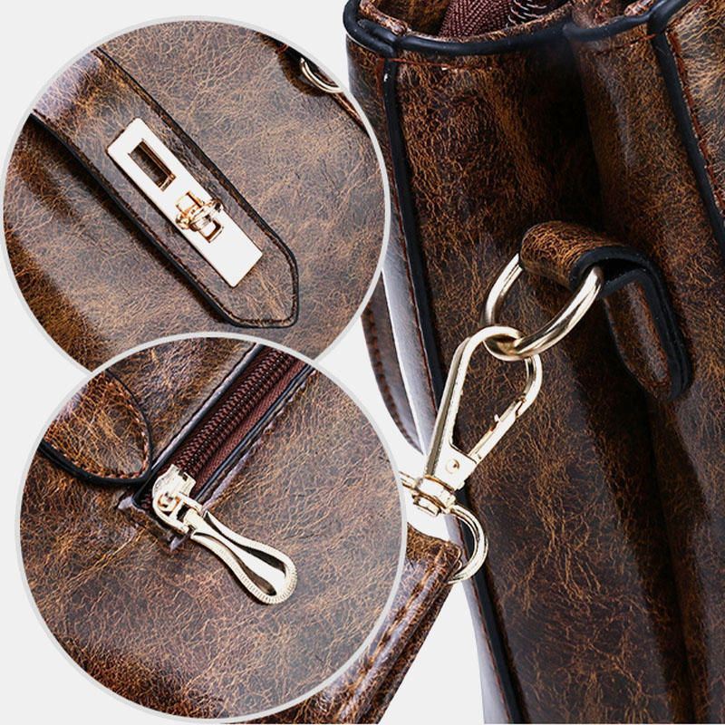3 Kpl Naisten Rento Suuri Kapasiteetti Vintage Monitoimikäsilaukku Crossbody Laukku