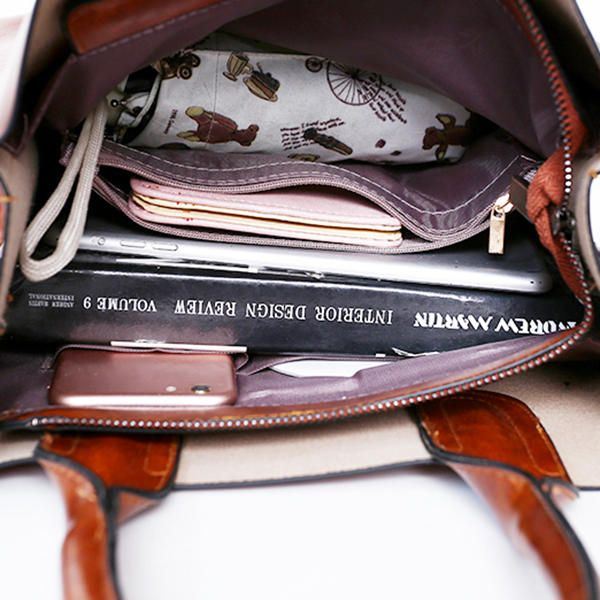 3 Kpl Naisten Vintage Leisure Käsilaukku Öljyvaha Crossbody Bag