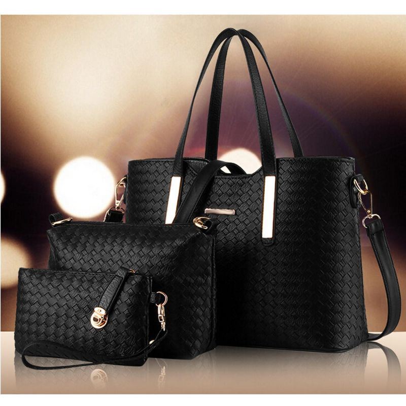 3kpl/setti Naisten Nahkalaukku Käsilaukku Olkalaukku Crossbody Bag