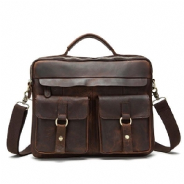 Aitoa Nahkaa Sling Salkku Vintage Käsilaukku Kaksikäyttöinen Messenger Bag Miehille