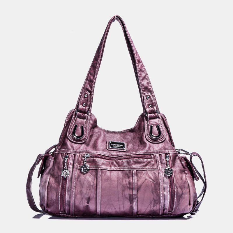 Angel Kiss Naisten Pu Nahka Multi-carry Yksivärinen Crossbody Laukku Olkalaukku Kantalaukku