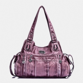 Angel Kiss Naisten Pu Nahka Multi-carry Yksivärinen Crossbody Laukku Olkalaukku Kantalaukku