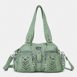 Angel Kiss Naisten Pu Nahka Multi-carry Yksivärinen Muoti Rento Olkalaukku Crossbody Bag Käsilaukku