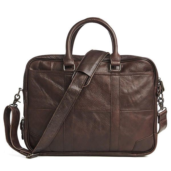 Miesten Aidosta Nahasta Valmistettu Kannettavan Tietokoneen Laukku Salkku Crossbody-laukku