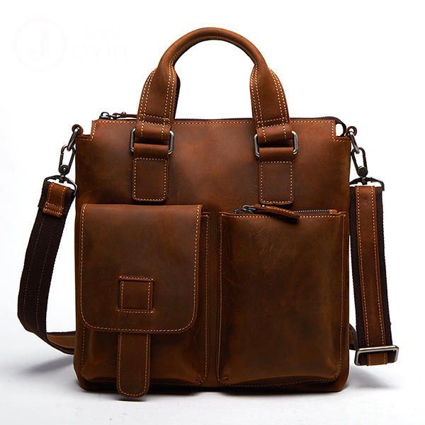 Miesten Aito Nahkainen Retrokäsilaukku Crossbody Laukku Casual Business Olkalaukku Salkku