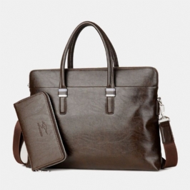 Miesten Business Suuri Kapasiteetti Vedenpitävä Yksivärinen Crossbody Bag Käsilaukku