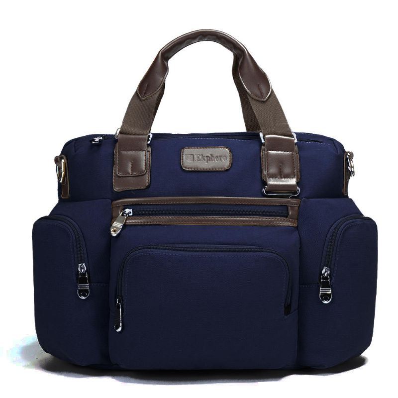 Miesten Canvas Business Casual -matkalaukku Kannettavan Tietokoneen Laukku