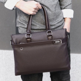 Miesten Keinonahkainen Business 15.6 Tuuman Kannettavan Tietokoneen Laukku Salkut Käsilaukku Crossbody Laukku