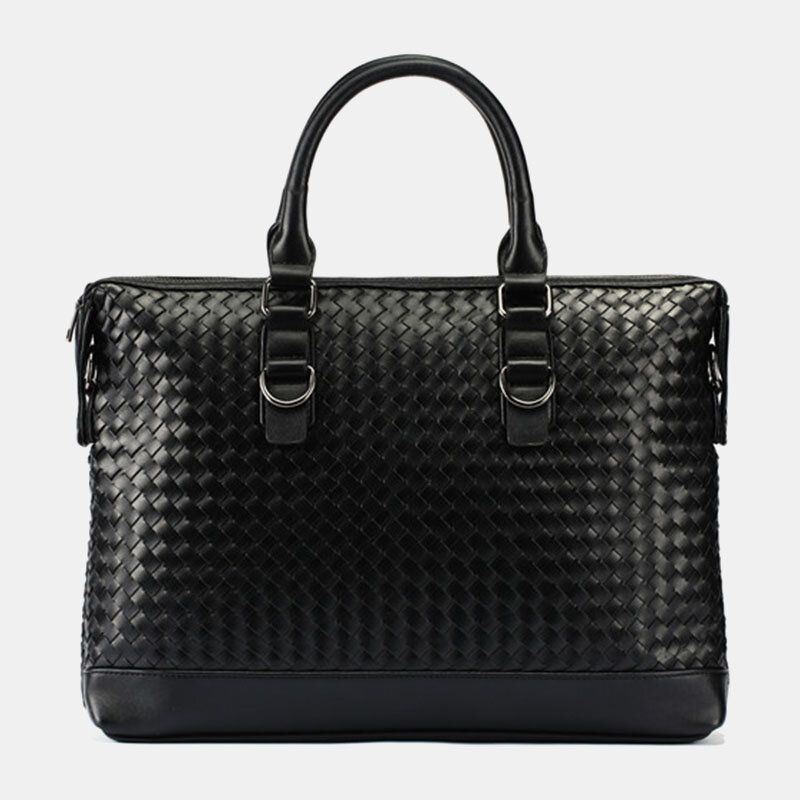 Miesten Keinonahkainen Monikantainen 14 Tuuman Kannettava Laukku Salkku Business Käsilaukku Crossbody Laukku