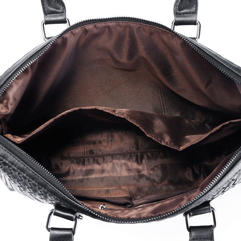 Miesten Keinonahkainen Monikantainen 14 Tuuman Kannettava Laukku Salkku Business Käsilaukku Crossbody Laukku