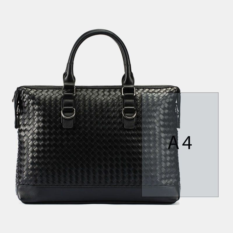 Miesten Keinonahkainen Monikantainen 14 Tuuman Kannettava Laukku Salkku Business Käsilaukku Crossbody Laukku