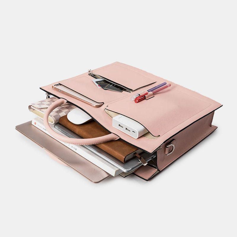 Miesten Naisten Monitoimikäsilaukku Kiinteä 13.3 Tuuman Kannettavan Tietokoneen Salkku Crossbody Laukku
