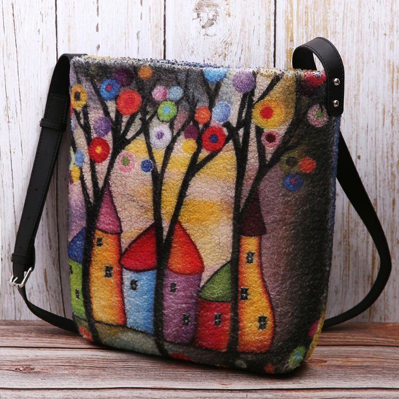 Miesten Naisten Värikäs Diy Lamb -hiuslaukku Crossbody -laukku Päivittäiseen Ulkokäyttöön