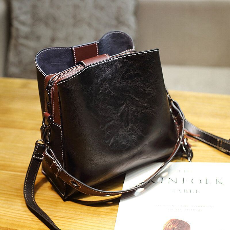Miesten Naisten Vintage Keinonahkainen Crossbody Laukku Olkalaukut Bucket Bag Crossbody Bag