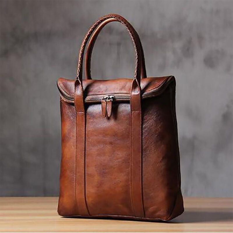Miesten Pu Nahka Yksivärinen Retro Business Style 13.3 Tuuman Muodikas Kannettavan Tietokoneen Laukku Salkku Käsilaukku