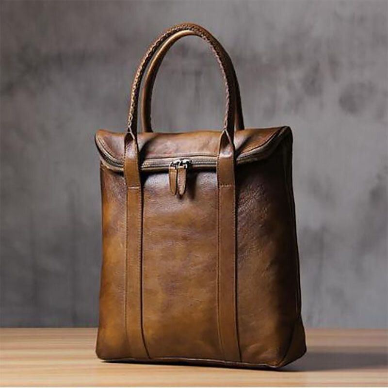 Miesten Pu Nahka Yksivärinen Retro Business Style 13.3 Tuuman Muodikas Kannettavan Tietokoneen Laukku Salkku Käsilaukku