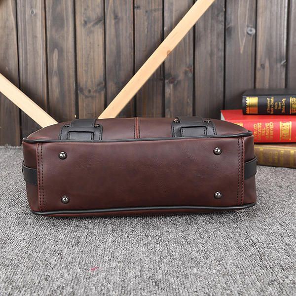 Miesten Retro Pu -nahkainen Käsilaukku Business Crossbody -laukku