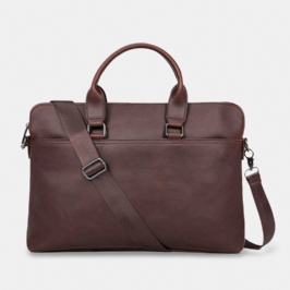 Miesten Vintage Keinonahkainen Multi-carry Suuri Kapasiteetti Yksivärinen Salkku Käsilaukut Business Crossbody Laukku