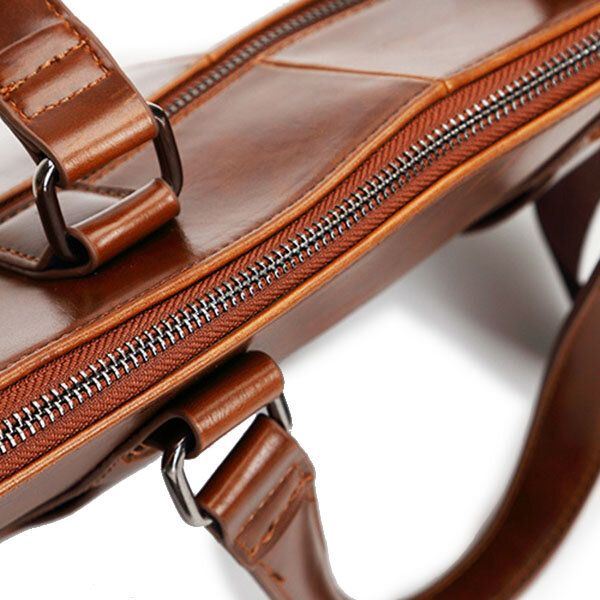 Miesten Vintage Pu-nahkainen Yrityskäsilaukku Crossbody Olkalaukku