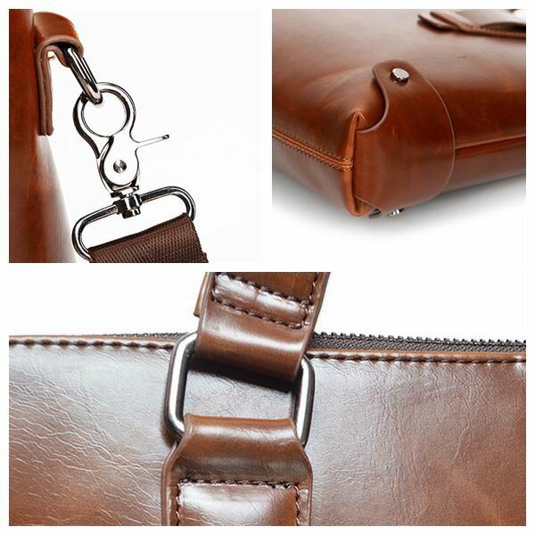 Miesten Vintage Pu-nahkainen Yrityskäsilaukku Crossbody Olkalaukku