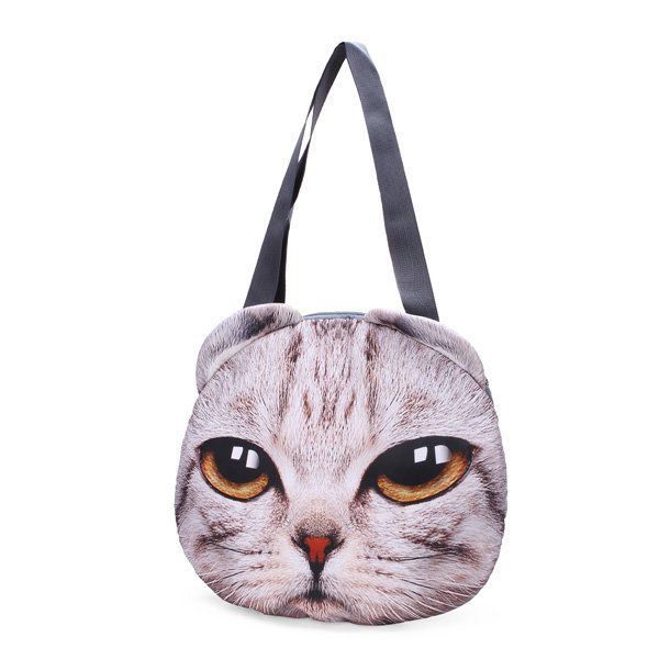 Naiset 3d Koira Kissa Pussy Naama Kukkaro Söpö Ostoskassi Olkalaukku