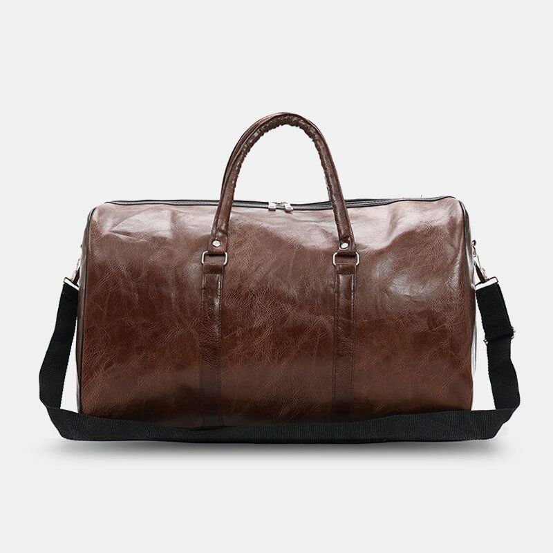 Naiset Ja Miehet Nahkainen Retro Suuren Kapasiteetin Käsilaukku Business Matkalaukku Laukku Olkalaukku Crossbody Bag