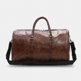Naiset Ja Miehet Nahkainen Retro Suuren Kapasiteetin Käsilaukku Business Matkalaukku Laukku Olkalaukku Crossbody Bag