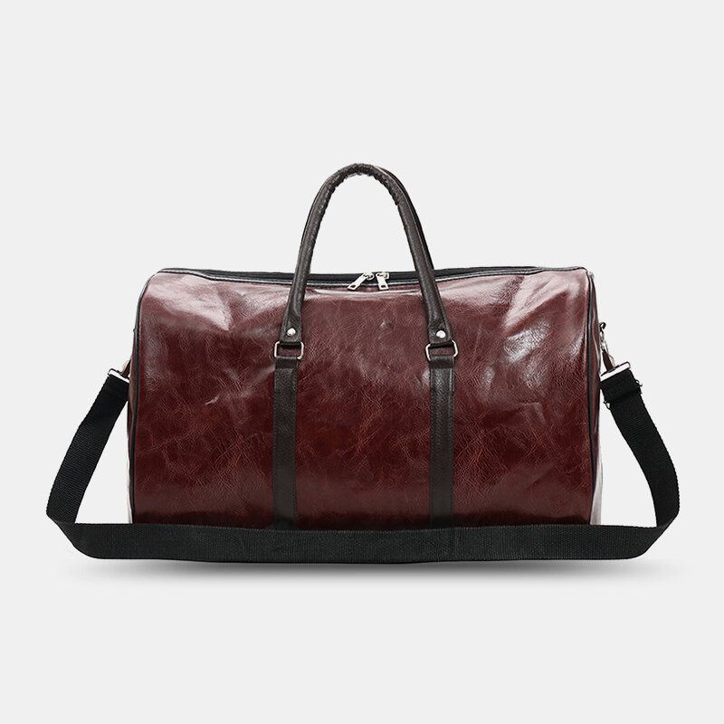 Naiset Ja Miehet Nahkainen Retro Suuren Kapasiteetin Käsilaukku Business Matkalaukku Laukku Olkalaukku Crossbody Bag