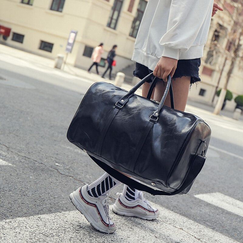 Naiset Ja Miehet Nahkainen Retro Suuren Kapasiteetin Käsilaukku Business Matkalaukku Laukku Olkalaukku Crossbody Bag
