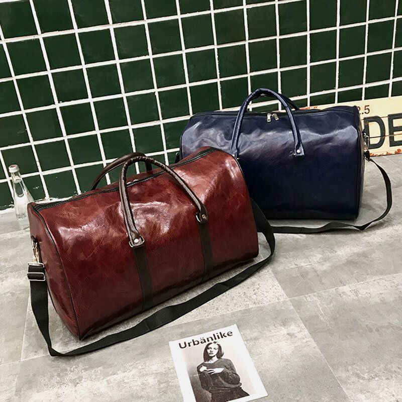 Naiset Ja Miehet Nahkainen Retro Suuren Kapasiteetin Käsilaukku Business Matkalaukku Laukku Olkalaukku Crossbody Bag