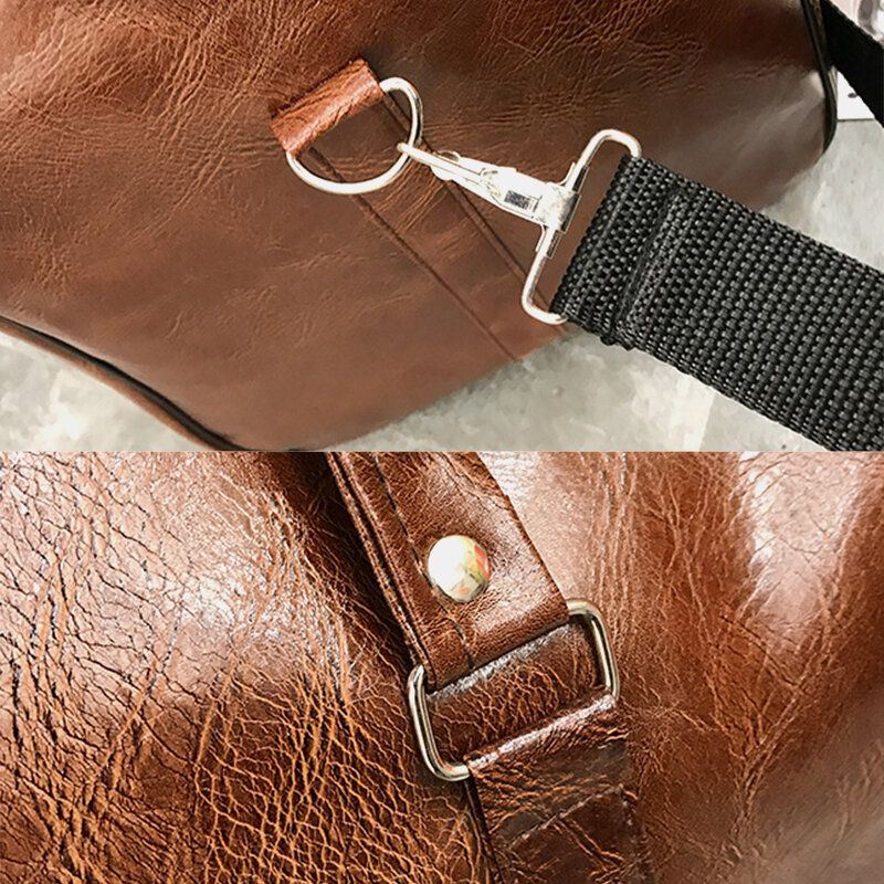 Naiset Ja Miehet Nahkainen Retro Suuren Kapasiteetin Käsilaukku Business Matkalaukku Laukku Olkalaukku Crossbody Bag