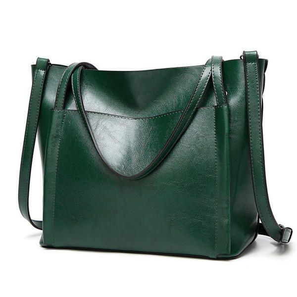 Naiset Öljy Nahka Käsilaukut Vintage Olkalaukut Kapasiteetti Crossbody Laukut