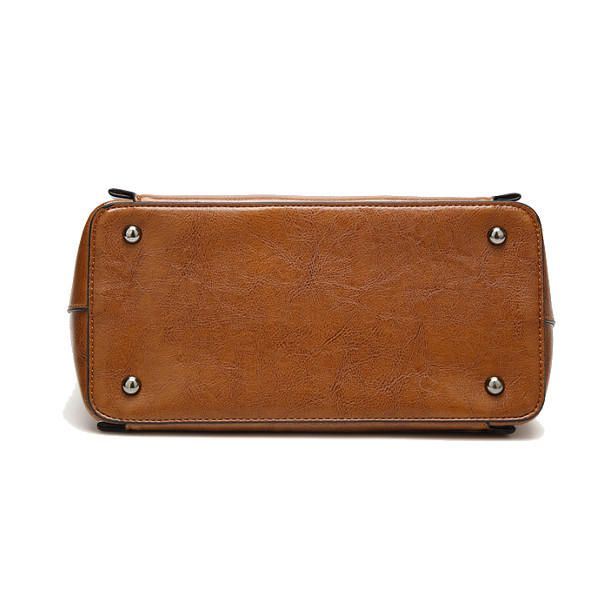 Naiset Öljy Nahka Käsilaukut Vintage Olkalaukut Kapasiteetti Crossbody Laukut