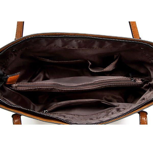 Naiset Öljy Nahka Käsilaukut Vintage Olkalaukut Kapasiteetti Crossbody Laukut