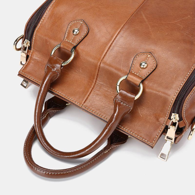 Naisten Aidosta Nahasta Valmistettu Monitoiminen Crossbody Bag -käsilaukku