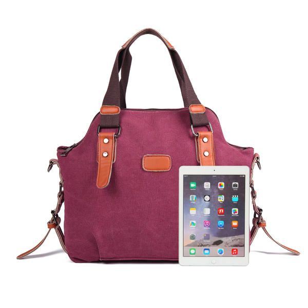Naisten Canvas Casual Vintage Suuri Kapasiteetti Canvas Käsilaukku Olkalaukku Crossbody Laukut