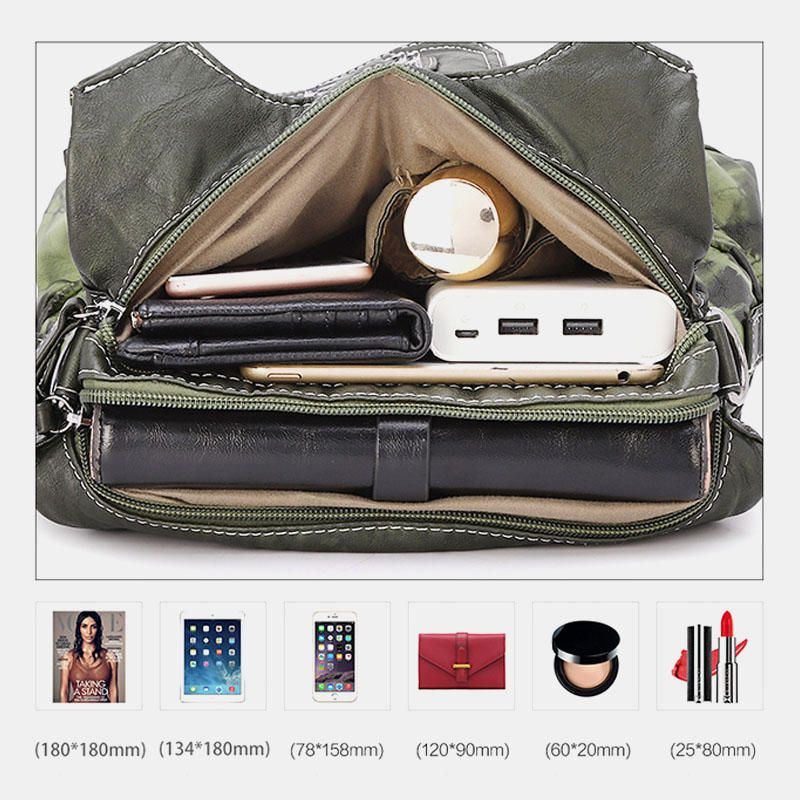 Naisten Gradient Soft Keinonahkainen Olkalaukku Crossbody Bag Käsilaukku
