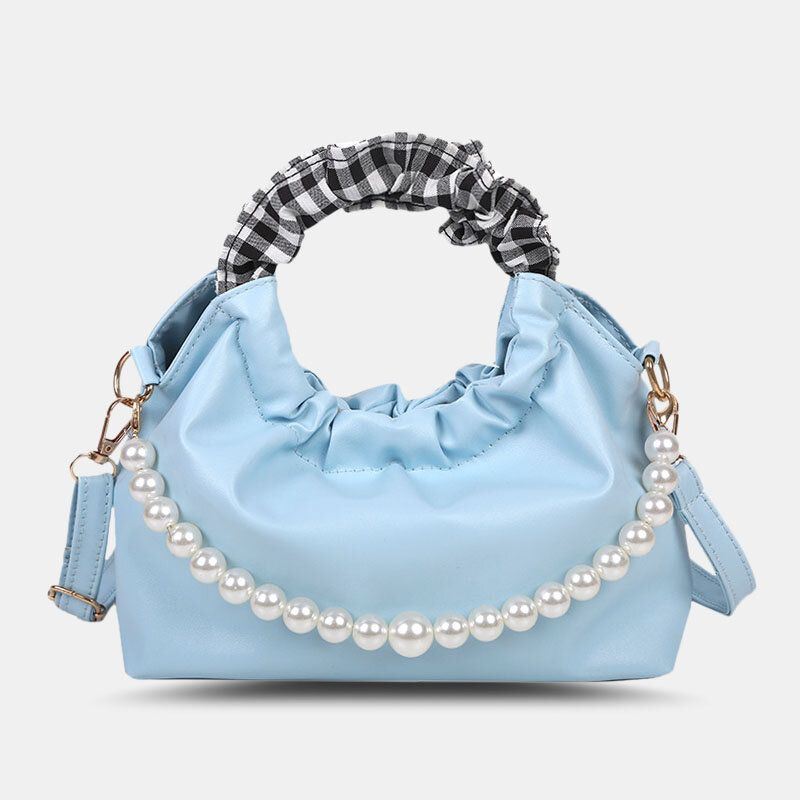 Naisten Helmiä Ketju Laskostettu Tasku Design Käsilaukku Irrotettava Olkahihna Kainalolaukku Olkalaukku Crossbody Laukku