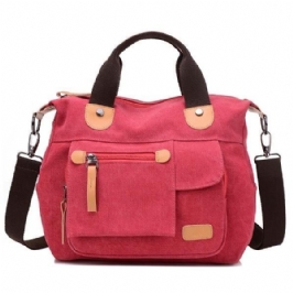 Naisten Kangas Rento Suuri Kapasiteetti Toiminnallinen Monitaskuinen Käsilaukku Olkalaukku Crossbody Bag