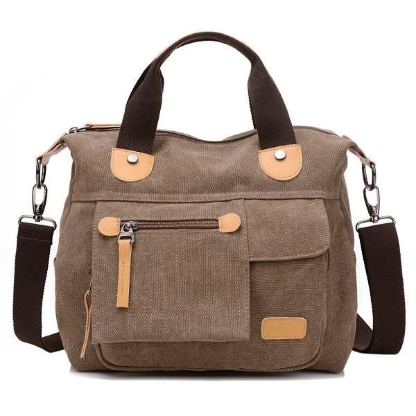 Naisten Kangas Rento Suuri Kapasiteetti Toiminnallinen Monitaskuinen Käsilaukku Olkalaukku Crossbody Bag