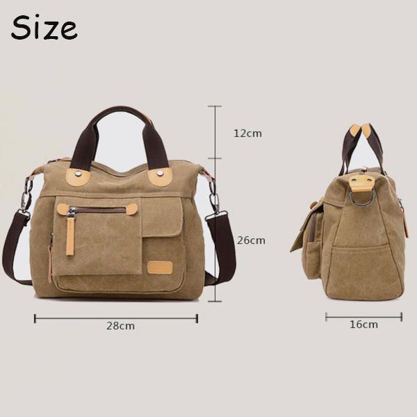 Naisten Kangas Rento Suuri Kapasiteetti Toiminnallinen Monitaskuinen Käsilaukku Olkalaukku Crossbody Bag