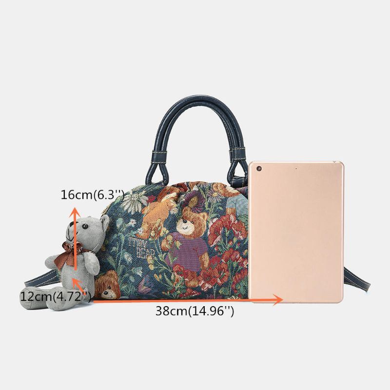 Naisten Karhukuvioinen Rento Käsilaukku Crossbody Laukku