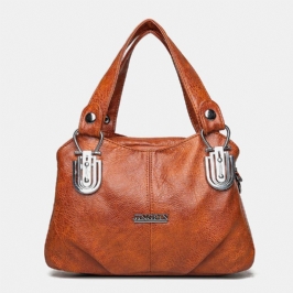 Naisten Keinonahka Retro-business Ostokset Kaikki Ottelut Suuri Tilavuus Multi-carry Käsilaukku Kangas Crossbody Bag