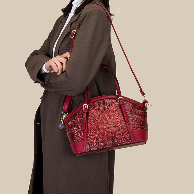 Naisten Keinonahkainen Muoti Alligaattori Suuri Kapasiteetti Monikäyttöinen Patchwork Käsilaukku Crossbody Laukku